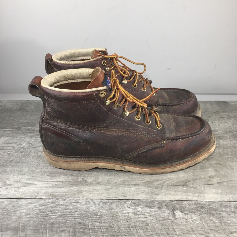 Field N Forest 8436 Independence Brown Leather Work Soft Toe Men Boots Size 10.5